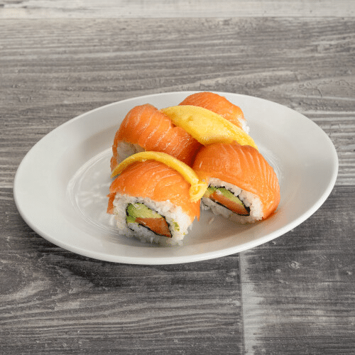 Rainbow Salmon Mango Rolls